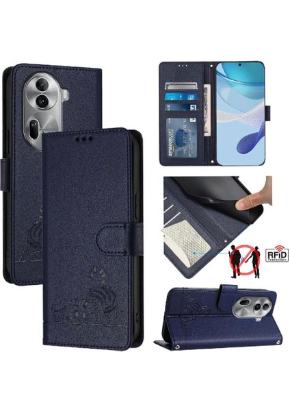 Oppo Oppo 11 Pro 5g Kart Yuvası Tutucu Için Kickstand Kedi Rfıd Cüzdan (Yurt Dışından)