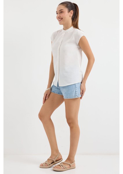 3711 Yarım Kol Keten Gömlek modelleri