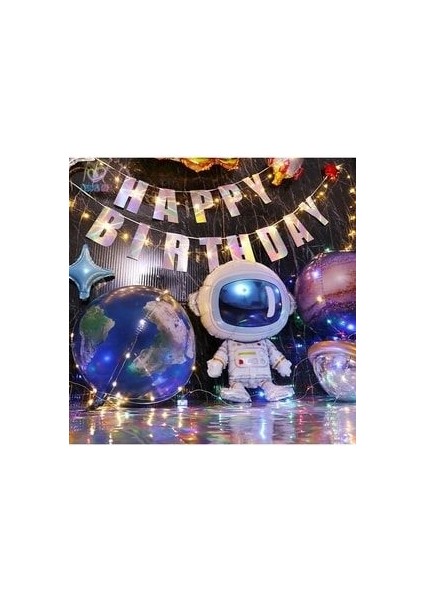 Astronot Roket Uzay Temalı 2 Yaş 100CM Mavi Rakamlı Balon Seti indirimleri