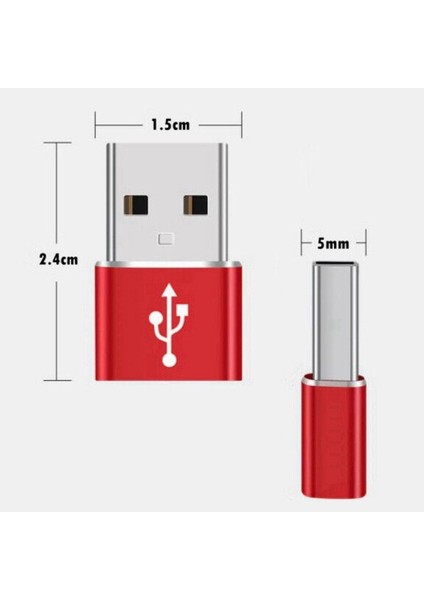 Buffer® Usb'den Type-C 'ye Dönüştürücü Adaptör Veri Aktarımı Sağlayıcı Şarj Data Çevirici