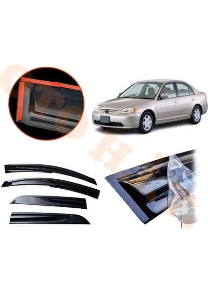 Honda Civic Vtec 1 Cam Rüzgarlığı Parlak Siyah Tam Uyumlu fiyatları