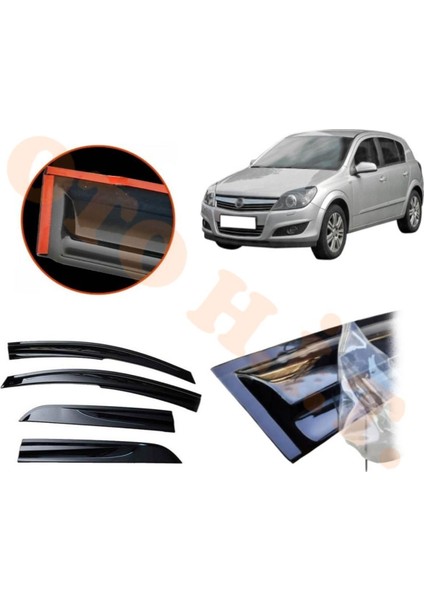 Opel Astra H Hatchback Cam Rüzgarlığı Parlak Siyah Tam Uyumlu