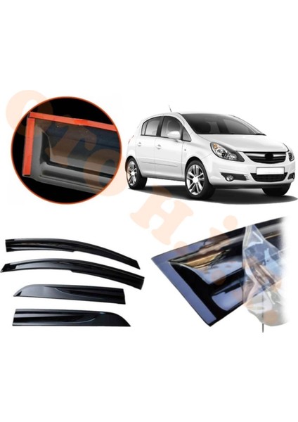 Opel Corsa D Cam Rüzgarlığı Parlak Siyah Tam Uyumlu
