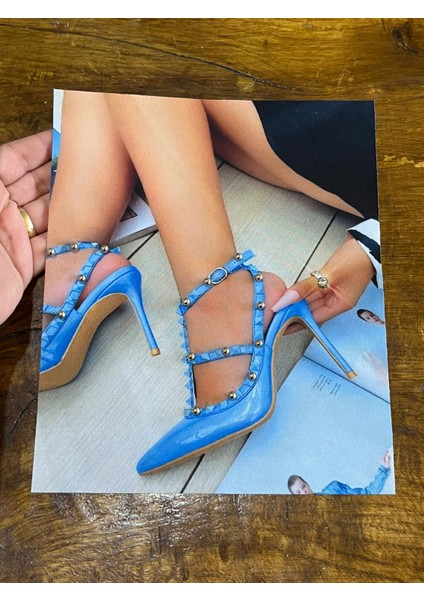 Zirkon Taşlı Mavi Ayakkabılı Kız Arma Dikiş Aplike 23X19 cm fırsatları