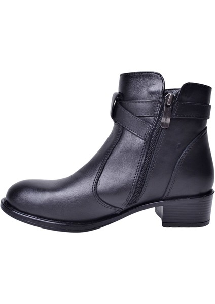 D24KB-1670 Siyah Kadın Deri Bot modelleri