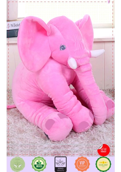 Pelus Oyuncak Kiz Erkek Cocuk Oyuncak Ayı Sevimli Fil Uyku Arkadaşım 80 cm - 85 cm - Pembe - 4+ Yaş - Türkçe - Hayır - Hayır