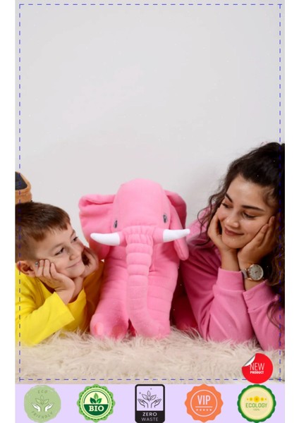 Pelus Oyuncak Kiz Erkek Cocuk Oyuncak Ayı Sevimli Fil Uyku Arkadaşım 80 cm - 85 cm - Pembe - 4+ Yaş - Türkçe - Hayır - Hayır