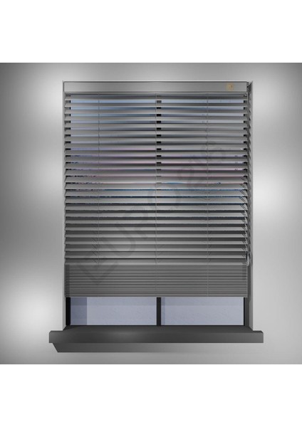 Ahşap Jaluzi Perde 50 mm GERÇEK AHŞAP Redüktörlü / Zincirli GRİ Renk modelleri