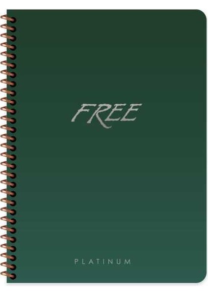Free Platinum A5 80 Yaprak Kareli Karton Plastik Kapak Defter Keskin Color