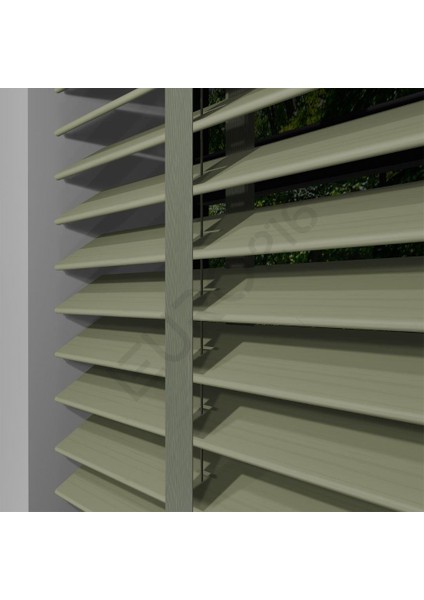 Ahşap Jaluzi Perde 50 mm GERÇEK AHŞAP Redüktörlü / Zincirli Kurdeleli BEJ Renk fiyatları