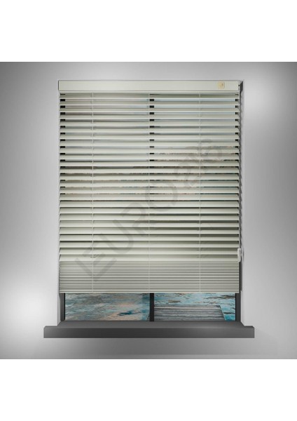 Ahşap Jaluzi Perde 50 mm GERÇEK AHŞAP Redüktörlü / Zincirli KREM Renk modelleri