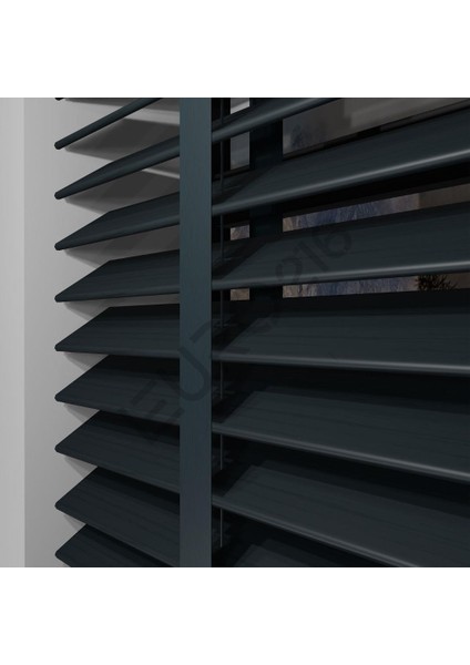 Ahşap Jaluzi Perde 50 mm GERÇEK AHŞAP Redüktörlü / Zincirli Kurdeleli ANTRASİT Renk fiyatları