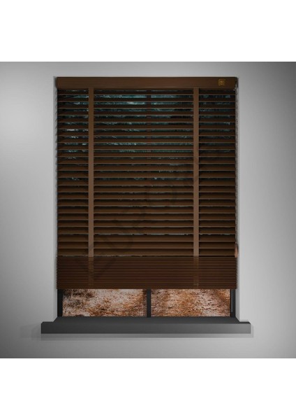 Ahşap Jaluzi Perde 50 mm GERÇEK AHŞAP Redüktörlü / Zincirli Kurdeleli CEVİZ Renk modelleri