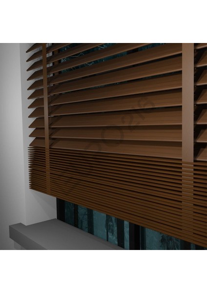 Ahşap Jaluzi Perde 50 mm GERÇEK AHŞAP Redüktörlü / Zincirli Kurdeleli CEVİZ Renk indirimleri