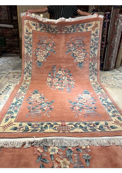 El Dokuma Kabartmalı Çin Halısı Ebat 245X153