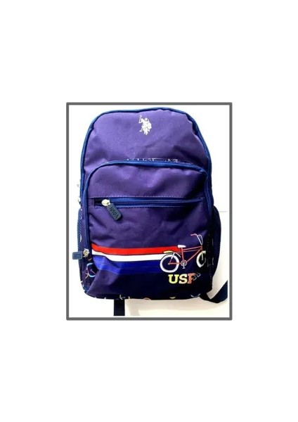 Us Polo Lacivert Bisiklet Desenli Unisex Okul Erkek Sırt Cantası fiyatları