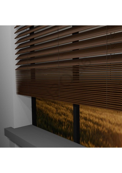 Ahşap Jaluzi Perde 50 mm GERÇEK AHŞAP Redüktörlü / Zincirli CEVİZ Renk indirimleri