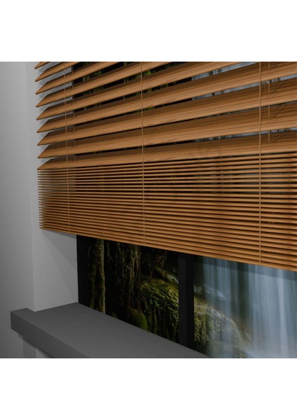 Ahşap Jaluzi Perde 50 mm GERÇEK AHŞAP Redüktörlü / Zincirli MEŞE Renk indirimleri