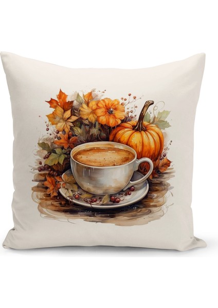 Sonbahar Serisi Çift Tarafı Dijital Baskılı Kırlent Kılıfı (Halloween Autumn Cushion Cover)