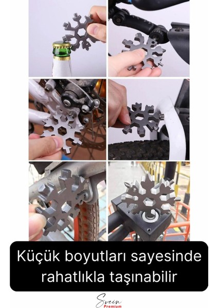 Çok Amaçlı Metal Kar Tanesi Tornavida Seti Taşınabilir Pratik Alyan Takımı 18 In 1 Anahtarlık Açıcı