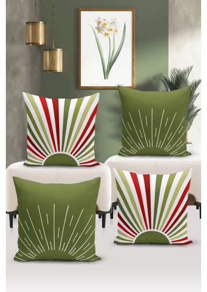 Minimalist Serisi Çift Tarafı Dijital Baskılı 4'lü Kırlent Kılıfı Seti (Minimalist Cover Set)