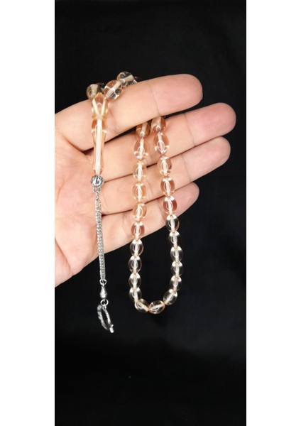 Sıkma Kehribar Tesbih Kapsül Kesim Mavi-Turkuaz Renk T-349 fiyatları