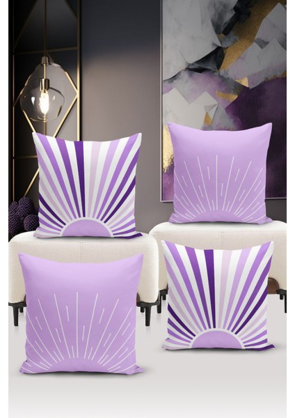 Minimalist Serisi Çift Tarafı Dijital Baskılı 4'lü Kırlent Kılıfı Seti (Minimalist Cover Set)