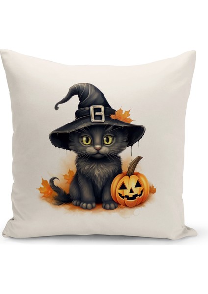 Sonbahar Serisi Çift Tarafı Dijital Baskılı Kırlent Kılıfı (Halloween Autumn Cushion Cover)