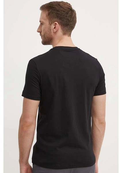 Erkek Önü Logolu Siyah T-Shirt