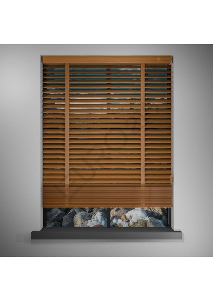 Ahşap Jaluzi Perde 50 mm GERÇEK AHŞAP Redüktörlü / Zincirli Kurdeleli MEŞE Renk modelleri