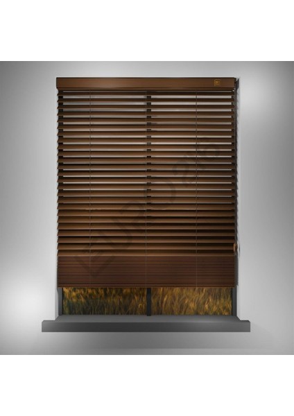Ahşap Jaluzi Perde 50 mm GERÇEK AHŞAP Redüktörlü / Zincirli CEVİZ Renk modelleri