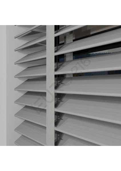 Ahşap Jaluzi Perde 50 mm GERÇEK AHŞAP Redüktörlü / Zincirli Kurdeleli GRİ Renk fiyatları