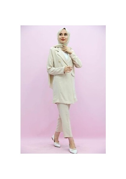 Kadın Bej Blazer Ceket Takım modelleri