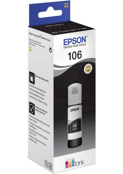Epson 106-C13T00R140 Foto Siyah Orijinal Mürekkep