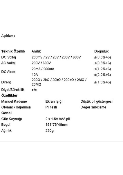 Tf 133 Toolfıx Dijital Ölçü Aleti;ub;class