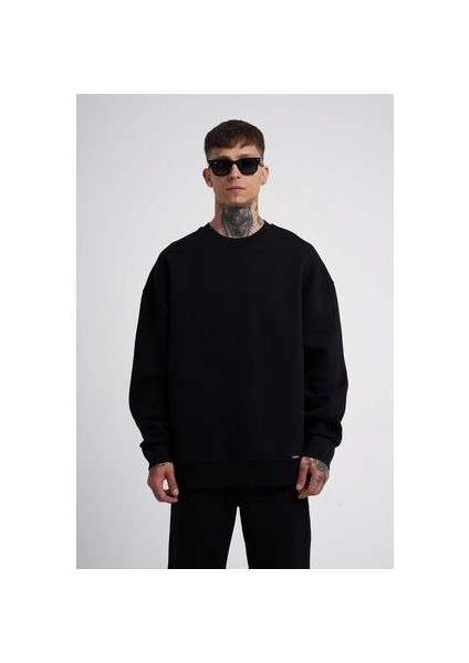 Erkek 3 Iplik Uzun Kollu Bisiklet Yaka Sweatshirt