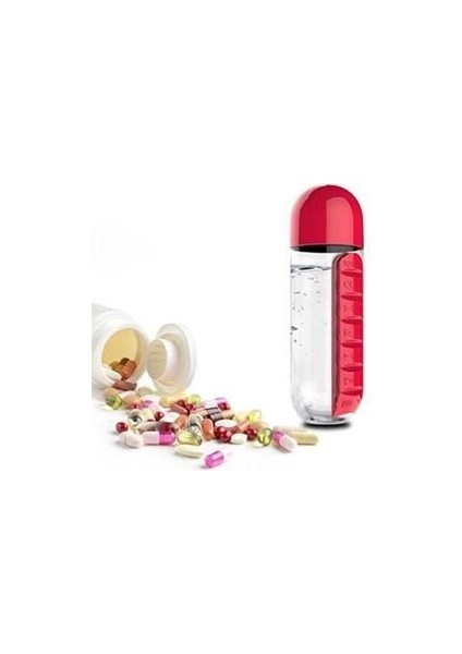 600 ml Dahili 7 Günlük Ilaç Organizer Su Şişesi fiyatları