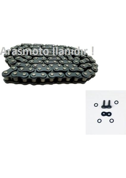 Honda CBF150,CB125E,CB125F,CBR125R Uyumlu Oringli Teker Zinciri 428 /128 Bakla Siyah-Arasmoto