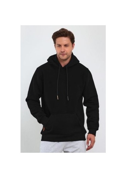 Erkek Kanguru Cep Kapşonlu Sweatshirt