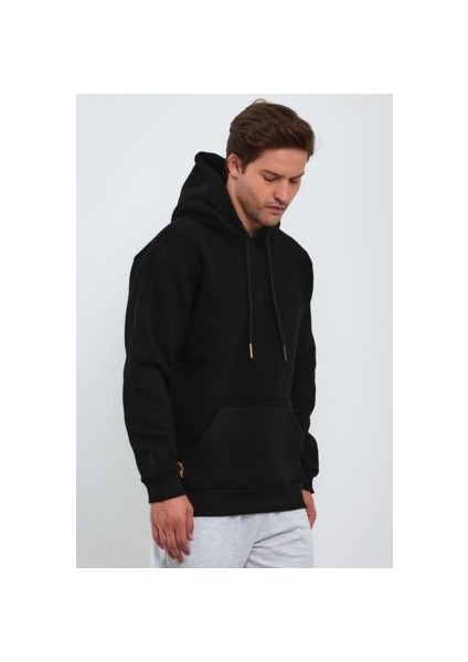 Erkek Kanguru Cep Kapşonlu Sweatshirt