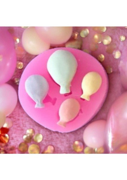 4'lü Balon Silikon Mum Süsleme Kalıbı