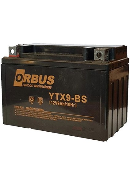 Motosiklet Aküsü 12 Volt 9 Amper Yeni Tarihli Taze Akü 150X86X107MM 2.9 kg