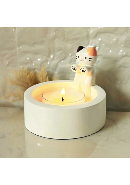 Isınan Kedi Silikon Mumluk Kalıbı