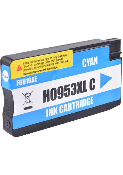 Hp 953XL-F6U16AE Mavi Muadil Kartuş Yüksek Kapasiteli