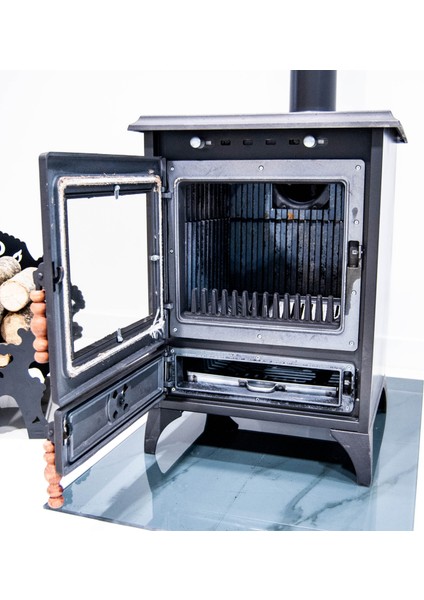 Modern Şömine Görünümlü Camlı Fırınsız Luks Soba2