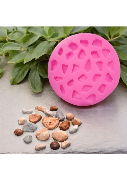 Doğal Çakıl Taşları Silikon Mum Süsleme Kalıbı