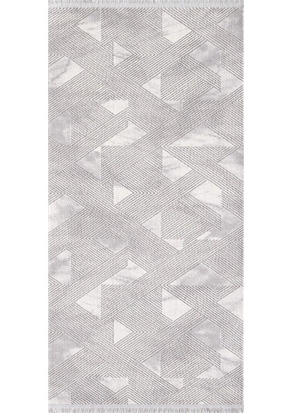 Samoa 02387B Krem Gri Çizgi Desenli Halı