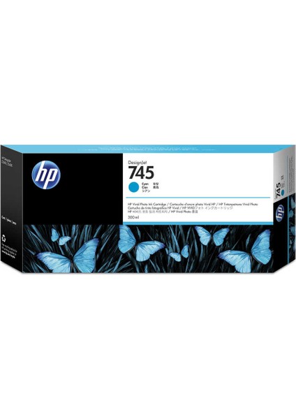 Hp 745-F9K03A Mavi Orijinal Kartuş Yüksek Kapasiteli