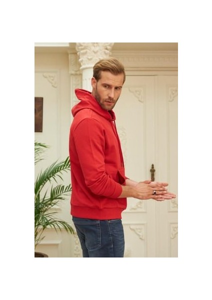 Erkek Kapuşonlu Kanguru Cep Hoodie Sweatshirt