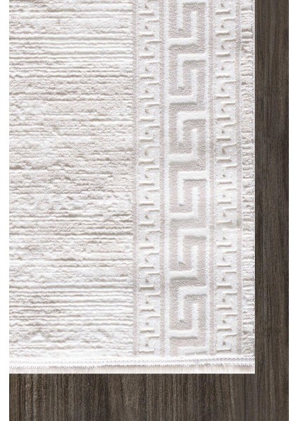 Samoa 06433C Krem Bej Çizgi Desenli Halı